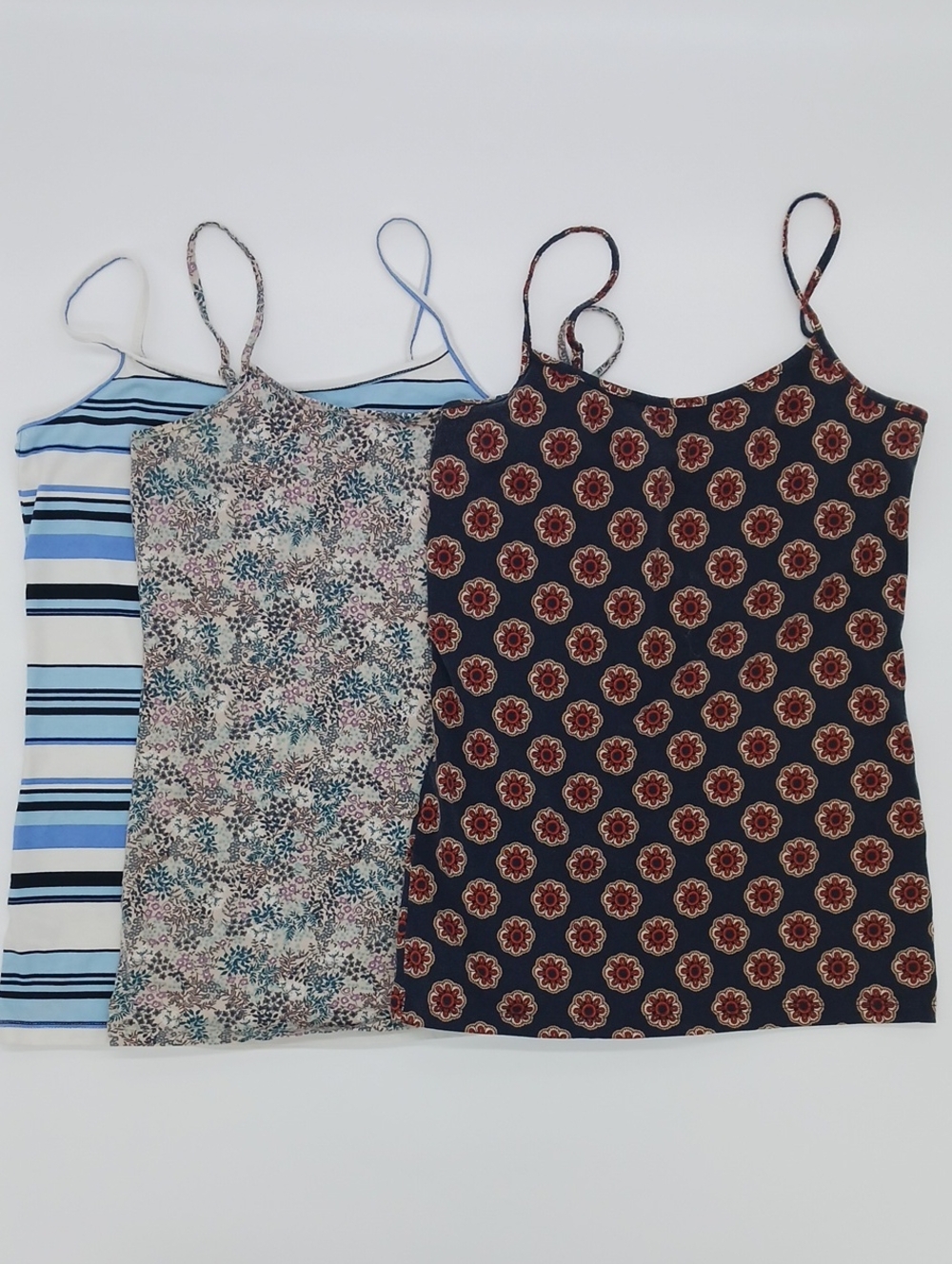 Set Of 3 LOFT Spaghetti Strap Camisoles in Stripes, Medallions, & Floral Size S